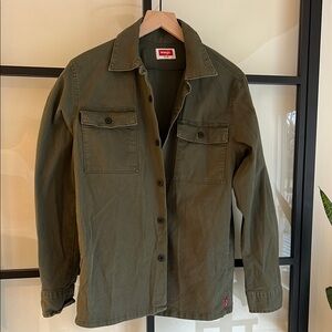 Wrangler Khaki Button-Up Shirt Jacket